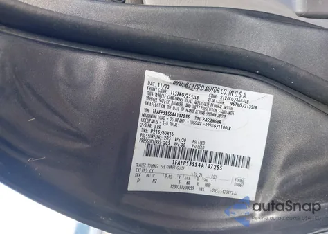 2004 Ford Taurus Ses из США, поврежденный, VIN 1FAFP55S54A147255